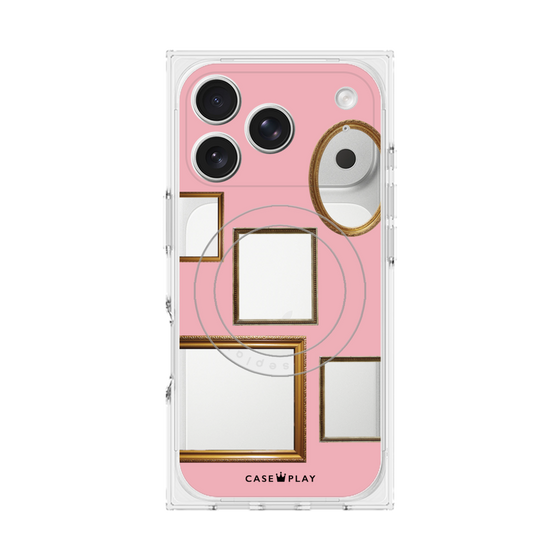 プレミアムスクエアケース with MagSafe［ Photo Frames - Pink ］