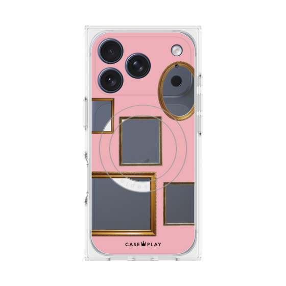 プレミアムスクエアケース with MagSafe［ Photo Frames - Pink ］