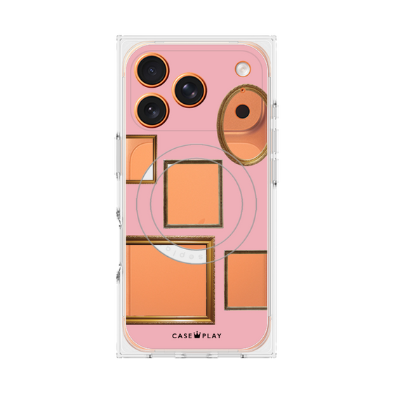 プレミアムスクエアケース with MagSafe［ Photo Frames - Pink ］