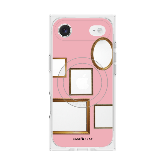 プレミアムスクエアケース with MagSafe［ Photo Frames - Pink ］