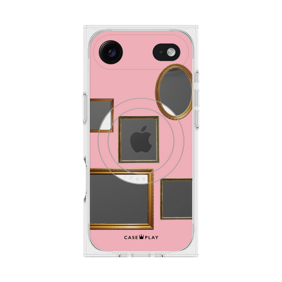 プレミアムスクエアケース with MagSafe［ Photo Frames - Pink ］