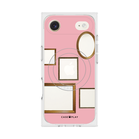 プレミアムスクエアケース with MagSafe［ Photo Frames - Pink ］