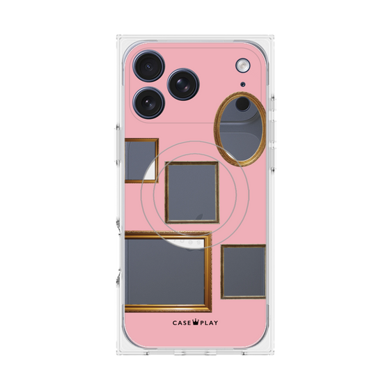 プレミアムスクエアケース with MagSafe［ Photo Frames - Pink ］