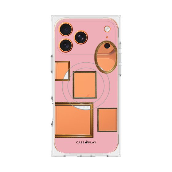 プレミアムスクエアケース with MagSafe［ Photo Frames - Pink ］