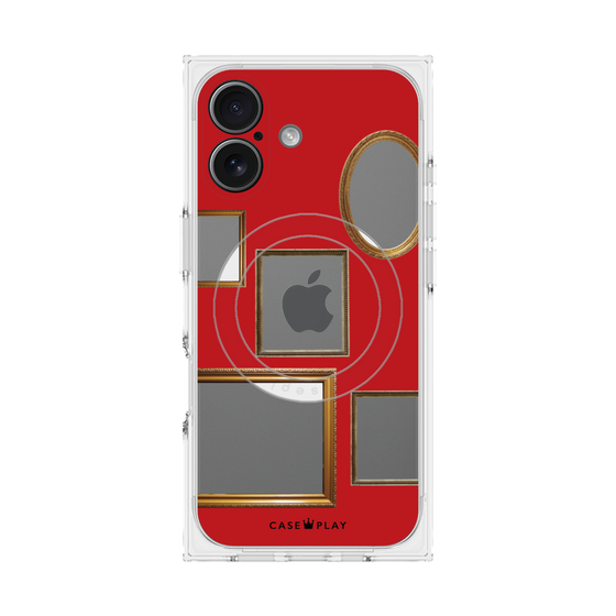 プレミアムスクエアケース with MagSafe［ Photo Frames - Red ］