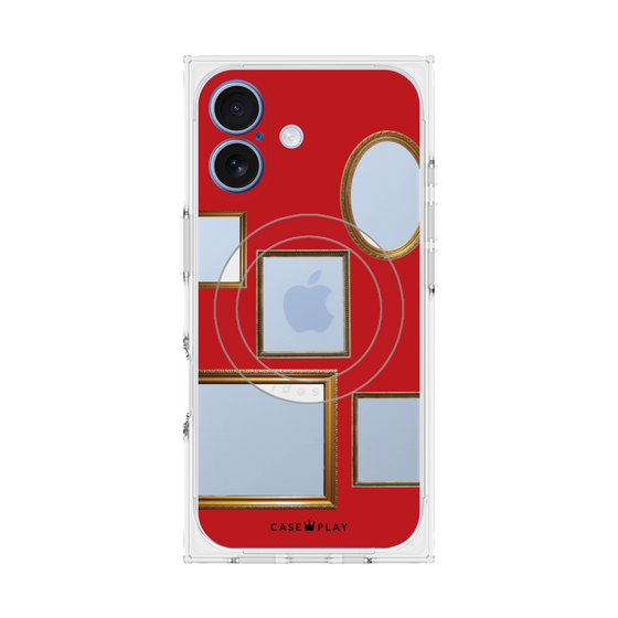 プレミアムスクエアケース with MagSafe［ Photo Frames - Red ］