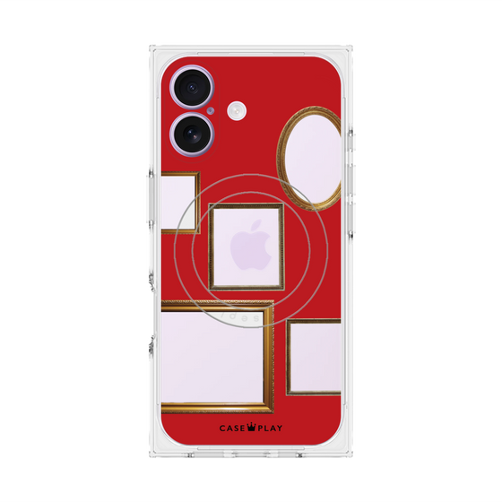 プレミアムスクエアケース with MagSafe［ Photo Frames - Red ］