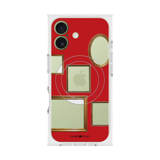 プレミアムスクエアケース with MagSafe［ Photo Frames - Red ］