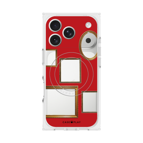 プレミアムスクエアケース with MagSafe［ Photo Frames - Red ］