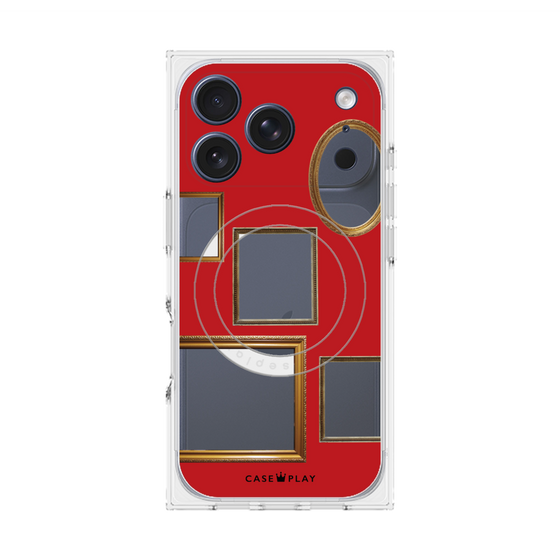プレミアムスクエアケース with MagSafe［ Photo Frames - Red ］
