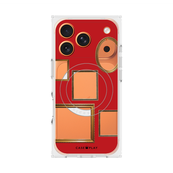 プレミアムスクエアケース with MagSafe［ Photo Frames - Red ］