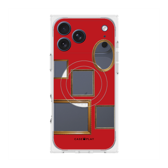 プレミアムスクエアケース with MagSafe［ Photo Frames - Red ］