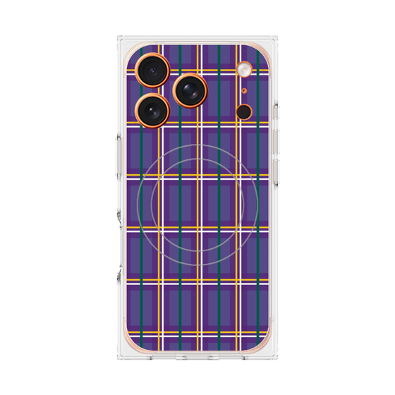 プレミアムスクエアケース with MagSafe［ Tartan Check - Purple ］
