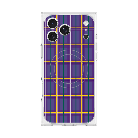 プレミアムスクエアケース with MagSafe［ Tartan Check - Purple ］