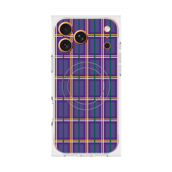 プレミアムスクエアケース with MagSafe［ Tartan Check - Purple ］