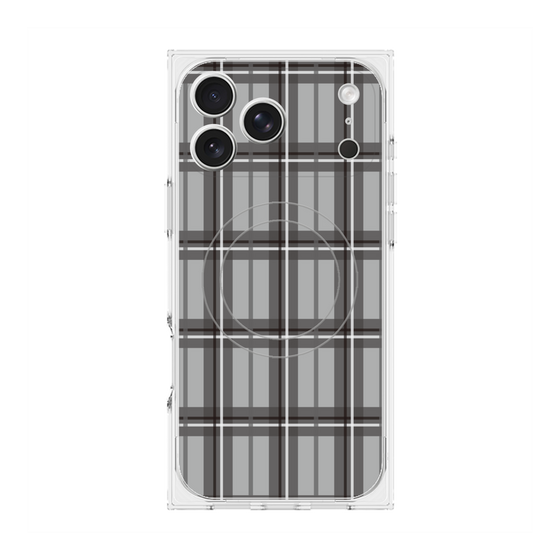プレミアムスクエアケース with MagSafe［ Tartan Check - Gray ］