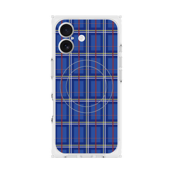 プレミアムスクエアケース with MagSafe［ Tartan Check - Blue ］