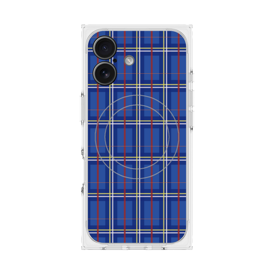 プレミアムスクエアケース with MagSafe［ Tartan Check - Blue ］