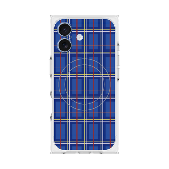 プレミアムスクエアケース with MagSafe［ Tartan Check - Blue ］