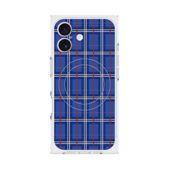 プレミアムスクエアケース with MagSafe［ Tartan Check - Blue ］