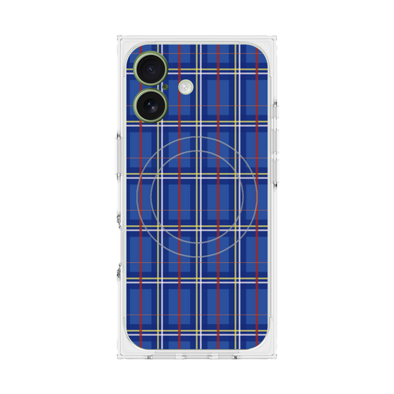プレミアムスクエアケース with MagSafe［ Tartan Check - Blue ］