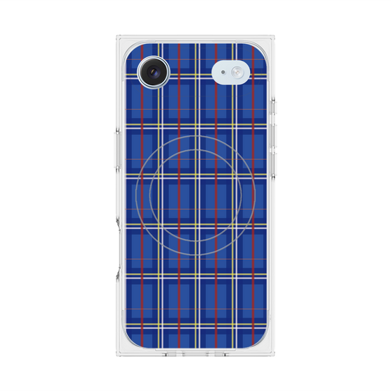 プレミアムスクエアケース with MagSafe［ Tartan Check - Blue ］
