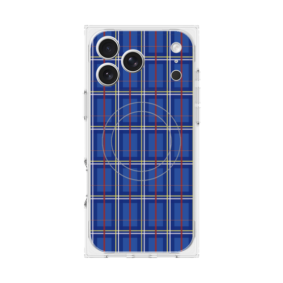 プレミアムスクエアケース with MagSafe［ Tartan Check - Blue ］