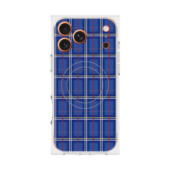 プレミアムスクエアケース with MagSafe［ Tartan Check - Blue ］