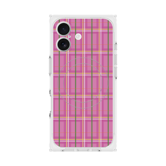 プレミアムスクエアケース with MagSafe［ Tartan Check - Pink ］