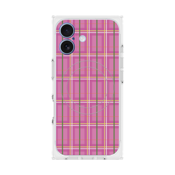 プレミアムスクエアケース with MagSafe［ Tartan Check - Pink ］