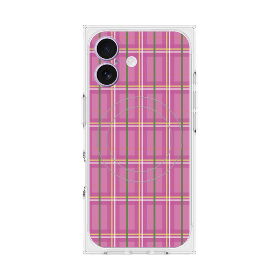プレミアムスクエアケース with MagSafe［ Tartan Check - Pink ］