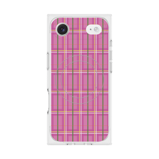 プレミアムスクエアケース with MagSafe［ Tartan Check - Pink ］