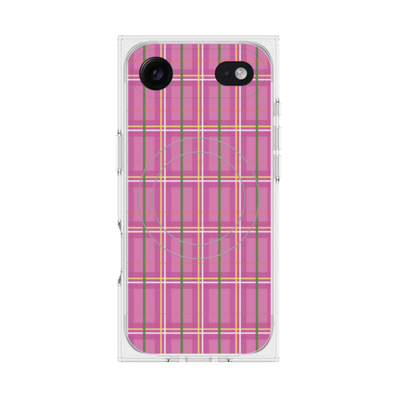 プレミアムスクエアケース with MagSafe［ Tartan Check - Pink ］