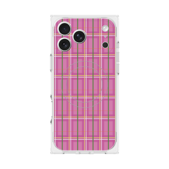 プレミアムスクエアケース with MagSafe［ Tartan Check - Pink ］