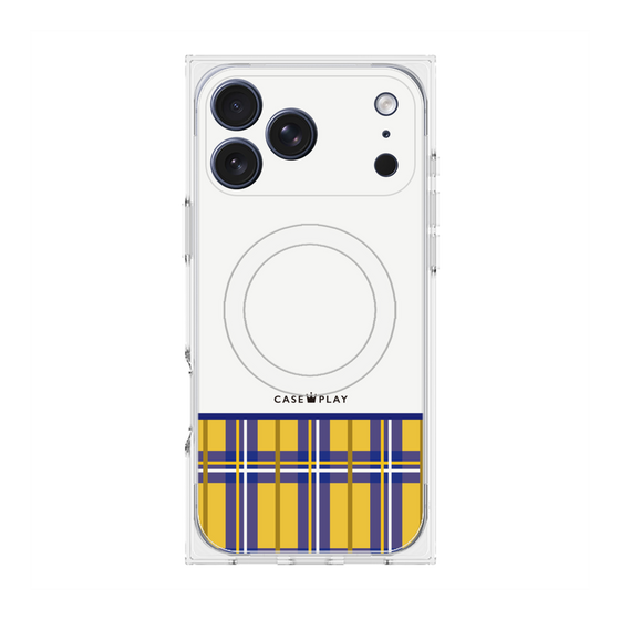 プレミアムスクエアケース with MagSafe［ CASEPLAY Tartan Check - Yellow ］