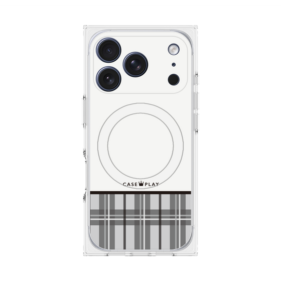 プレミアムスクエアケース with MagSafe［ CASEPLAY Tartan Check - Gray ］