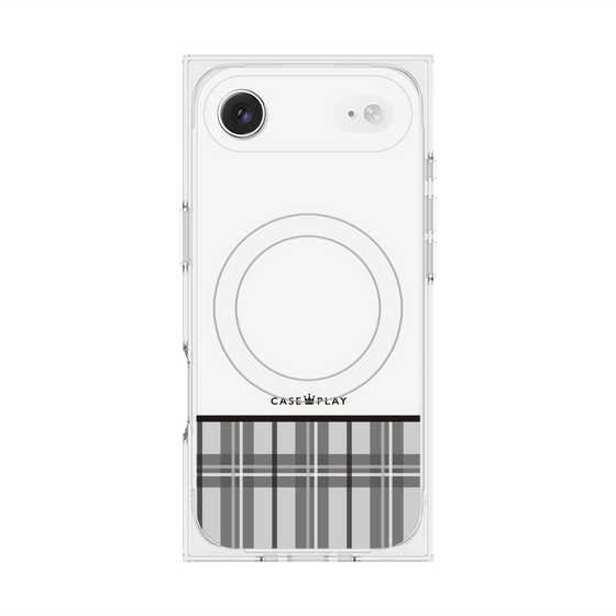 プレミアムスクエアケース with MagSafe［ CASEPLAY Tartan Check - Gray ］