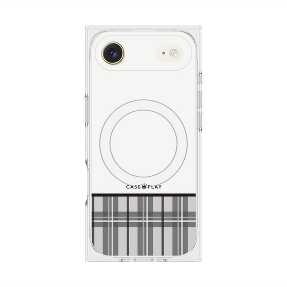 プレミアムスクエアケース with MagSafe［ CASEPLAY Tartan Check - Gray ］