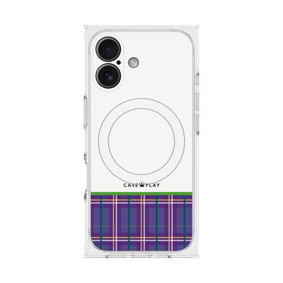 プレミアムスクエアケース with MagSafe［ CASEPLAY Tartan Check - Purple ］