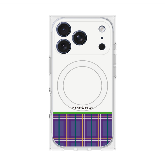 プレミアムスクエアケース with MagSafe［ CASEPLAY Tartan Check - Purple ］