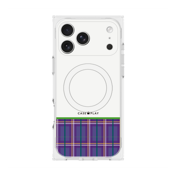プレミアムスクエアケース with MagSafe［ CASEPLAY Tartan Check - Purple ］