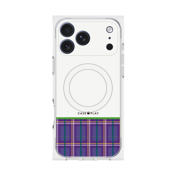 プレミアムスクエアケース with MagSafe［ CASEPLAY Tartan Check - Purple ］