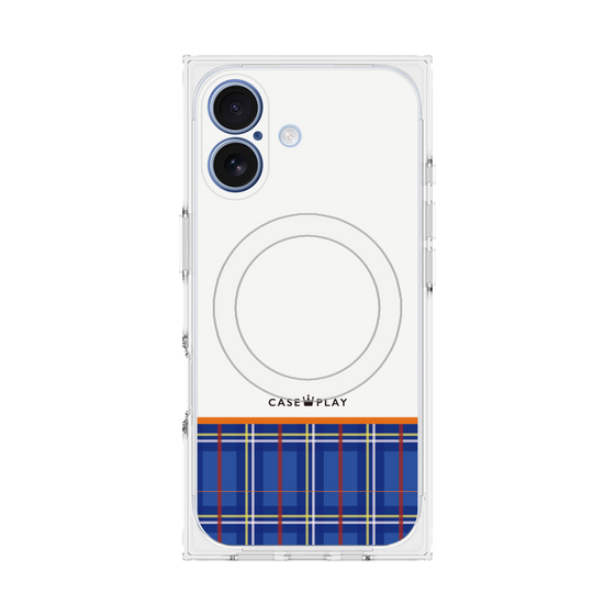 プレミアムスクエアケース with MagSafe［ CASEPLAY Tartan Check - Blue ］