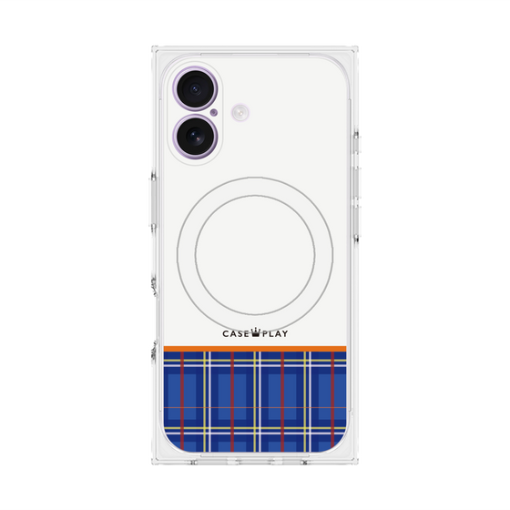 プレミアムスクエアケース with MagSafe［ CASEPLAY Tartan Check - Blue ］