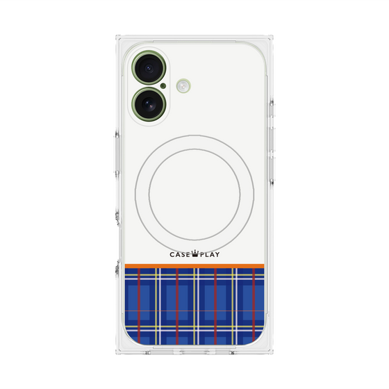 プレミアムスクエアケース with MagSafe［ CASEPLAY Tartan Check - Blue ］