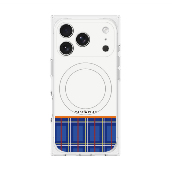 プレミアムスクエアケース with MagSafe［ CASEPLAY Tartan Check - Blue ］