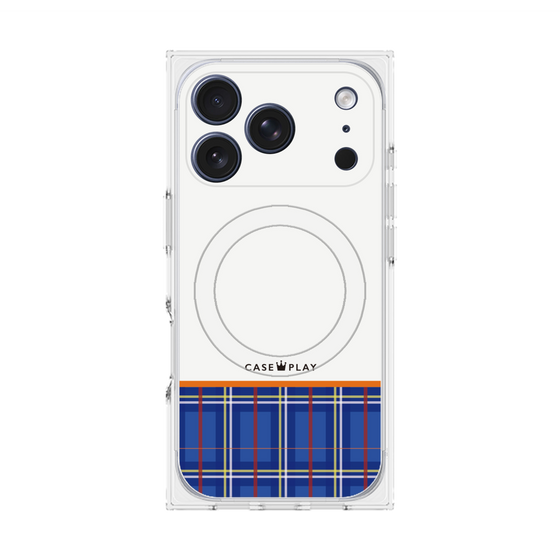 プレミアムスクエアケース with MagSafe［ CASEPLAY Tartan Check - Blue ］