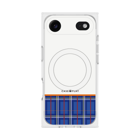 プレミアムスクエアケース with MagSafe［ CASEPLAY Tartan Check - Blue ］