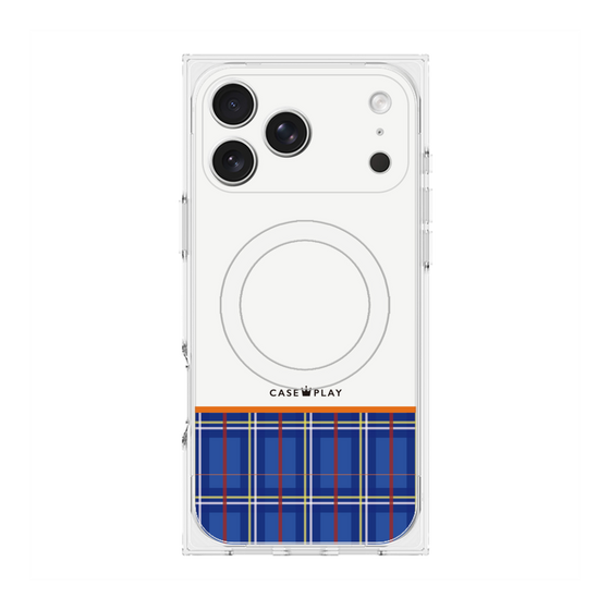 プレミアムスクエアケース with MagSafe［ CASEPLAY Tartan Check - Blue ］