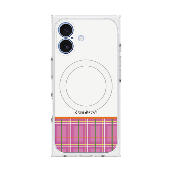 プレミアムスクエアケース with MagSafe［ CASEPLAY Tartan Check - Pink ］